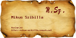 Mikus Szibilla névjegykártya